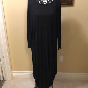 🦋 Blu Ice Gathered tie hem, pocket, lightweight maxi